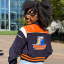 MORGAN STATE LEATHERROY CROP VARSITY JACKET - Gainz Sportsgear LLC.