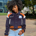MORGAN STATE LEATHERROY CROP VARSITY JACKET - Gainz Sportsgear LLC.