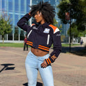 MORGAN STATE LEATHERROY CROP VARSITY JACKET - Gainz Sportsgear LLC.