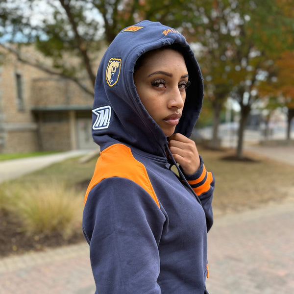 MORGAN STATE UNIVERSITY DISTRESSED PATCH HOODIE - Gainz Sportsgear LLC.