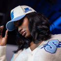 SPELMAN COLLEGE VELVET TRUCKER SNAPBACK - Gainz Sportsgear LLC.