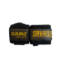 Black & Old Gold "Savage" Wrist Wraps 18" (USPA Approved) - Gainz Sportsgear LLC.