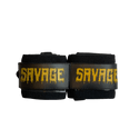 Black & Old Gold "Savage" Wrist Wraps 18" (USPA Approved) - Gainz Sportsgear LLC.