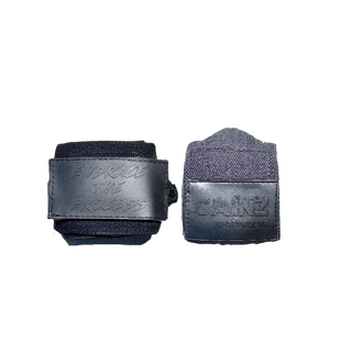 Black on Black "Embrace The Process" Wrist Wraps 18" (USPA Approved) - Gainz Sportsgear LLC.