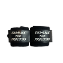 Black & White "Embrace The Process" Wrist Wraps 18" (USPA Approved) - Gainz Sportsgear LLC.
