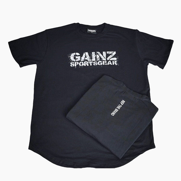 Gainz Sportsgear Men's Black T-Shirt - Gainz Sportsgear LLC.