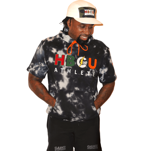 HBCU Athlete Men's Half Sleeve Tie Dye Hoodie - Gainz Sportsgear LLC.