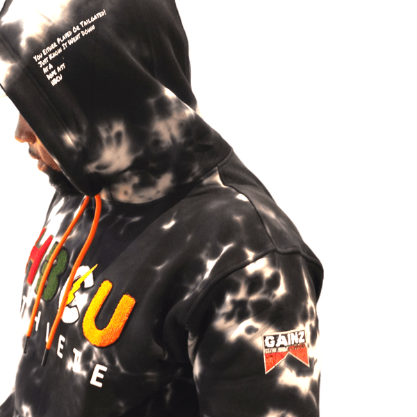 HBCU Athlete Men's Half Sleeve Tie Dye Hoodie - Gainz Sportsgear LLC.