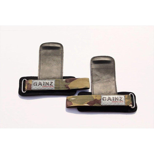 Male Black & Camo "Load & Lock" Lifting Grips - Gainz Sportsgear LLC.