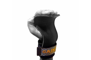 Male Black & Old Gold "Load & Lock" Lifting Grips (The Strap Is Now Camo)* - Gainz Sportsgear LLC.