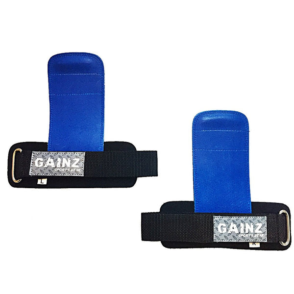 Male Blue "Load & Lock" Lifting Grips - Gainz Sportsgear LLC.