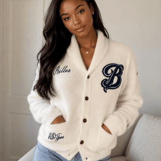 BENNETT COLLEGE WHITE MOHAIR CARDIGAN (Click ALERT ME Link to be notified when its available) - Gainz Sportsgear LLC.