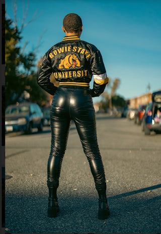 BOWIE ST. UNIVERSITY CROP BOMBER JACKET - Gainz Sportsgear LLC.