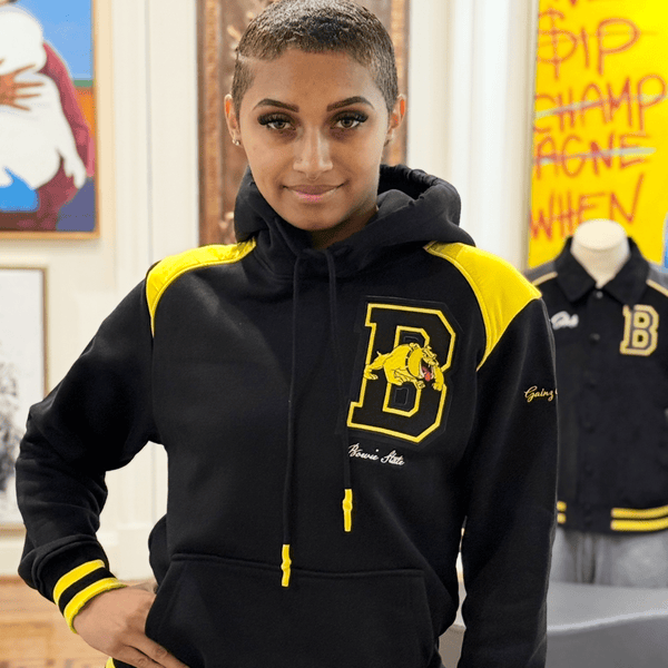 BOWIE STATE UNIVERSITY DISTRESSED PATCH HOODIE - Gainz Sportsgear LLC.