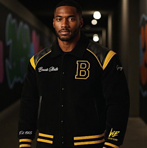 BOWIE STATE UNIVERSITY LEATHERROY VARSITY JACKET (Unisex Full Design) - Gainz Sportsgear LLC.