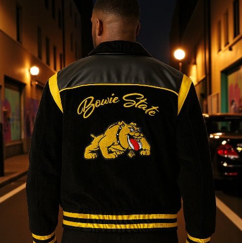 BOWIE STATE UNIVERSITY LEATHERROY VARSITY JACKET (Unisex Full Design) - Gainz Sportsgear LLC.