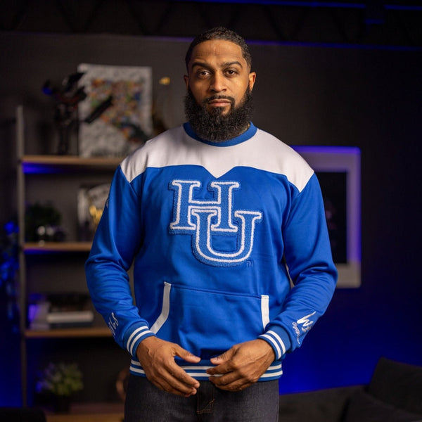 Hampton University Official Unisex Pullover Hoodie - Between The Lines Design | 50% Cotton 50% Polyester, Machine Washable
