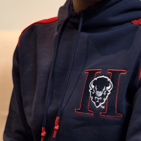 HOWARD UNIVERSITY DISTRESSED PATCH HOODIE - Gainz Sportsgear LLC.
