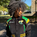 NORFOLK ST UNIVERSITY LEATHERROY CROP VARSITY JACKET (LADIES) - Gainz Sportsgear LLC.