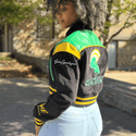 NORFOLK ST UNIVERSITY LEATHERROY CROP VARSITY JACKET (LADIES) - Gainz Sportsgear LLC.