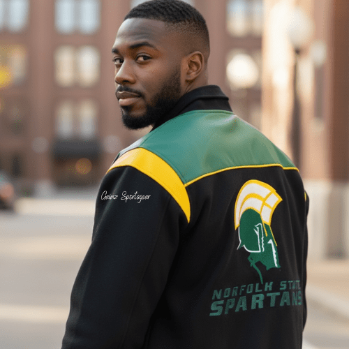 NORFOLK ST UNIVERSITY LEATHERROY VARSITY JACKET (Unisex Full Design) - Gainz Sportsgear LLC.