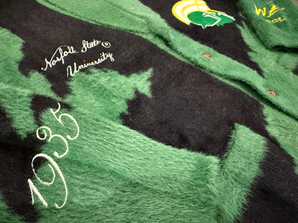 NORFOLK STATE UNIVERSITY MOHAIR CARDIGAN (UNISEX) - Gainz Sportsgear LLC.