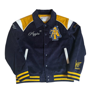 NORTH CAROLINA A&T LEATHERROY VARSITY JACKET (Unisex) - Gainz Sportsgear LLC.