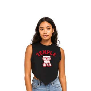 TEMPLE UNIVERSITY CROP TOP (Black) - Gainz Sportsgear LLC.