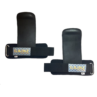 Male Black & Old Gold "Load & Lock" Lifting Grips