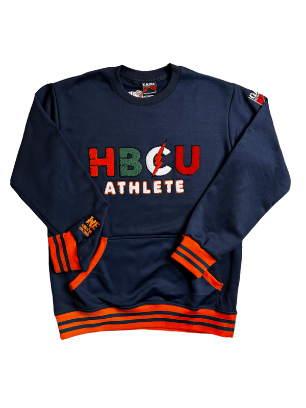 HBCU ATHLETE BLUE & ORANGE "We Create Culture" Crewneck - Gainz Sportsgear LLC.